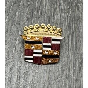 Vintage Cadillac Crest Shield Lapel Pin Hat Badge Merlettes Crown NO‎ BACKING